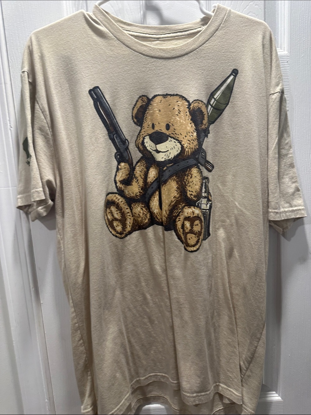 Beige Graphic Teddy Tee